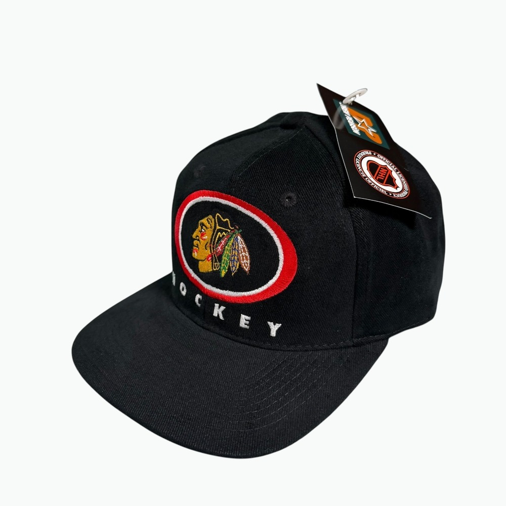 Drew Pearson Chicago Blackhawks Hat Mens OSFA Black NHL Snapback Vintage